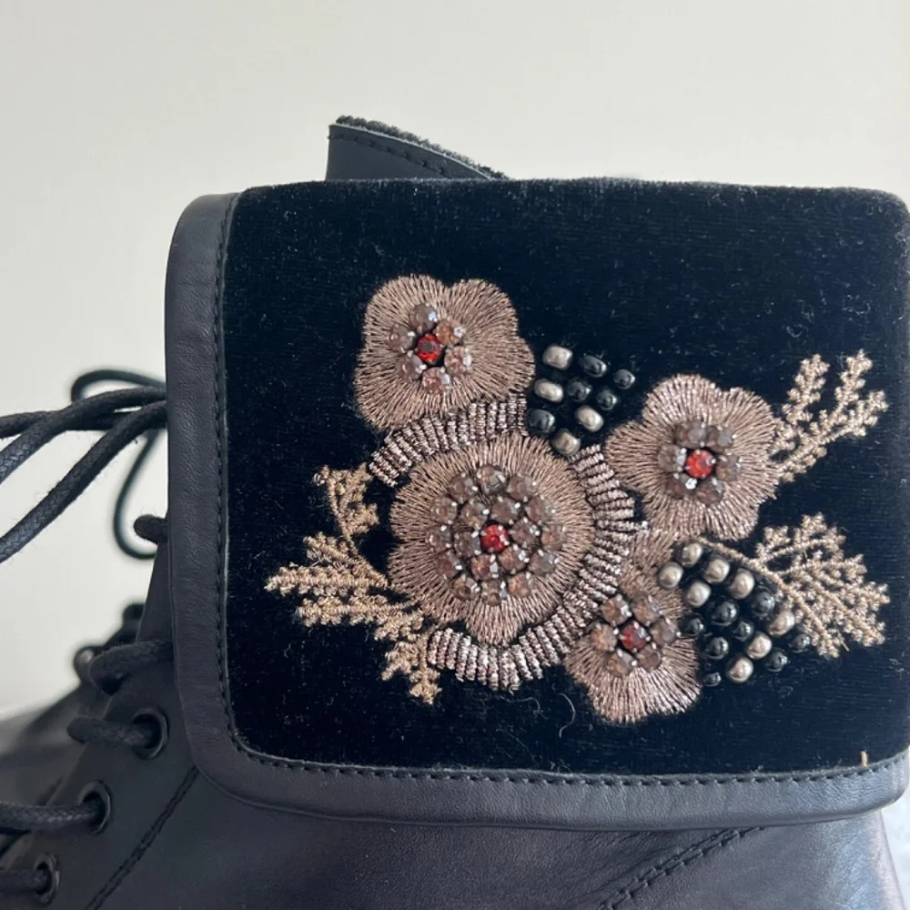 Zara black embroidered